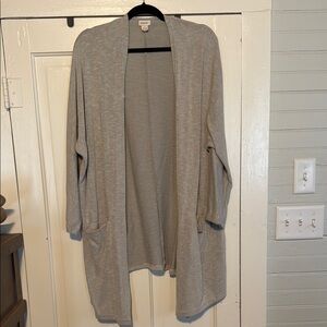 DONNI. Tan Long Open Front Cardigan